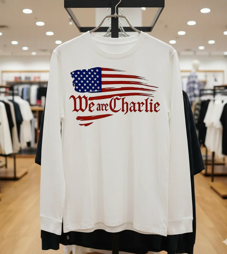 We Are Charlie American Flag - white-hoodie We Are Charlie American Flag White Hoodie