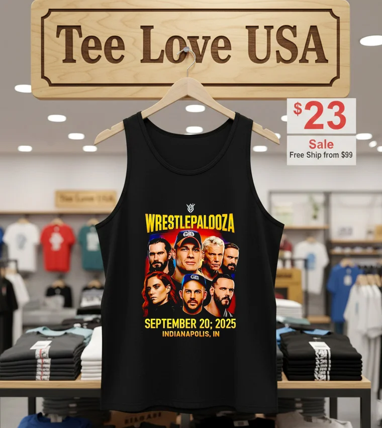 Wrestlepalooza September 20 2025 Indianapolis Indiana Wrestling - tank-top-black Wrestlepalooza September 20 2025 Indianapolis Indiana Wrestling Tank Top Black
