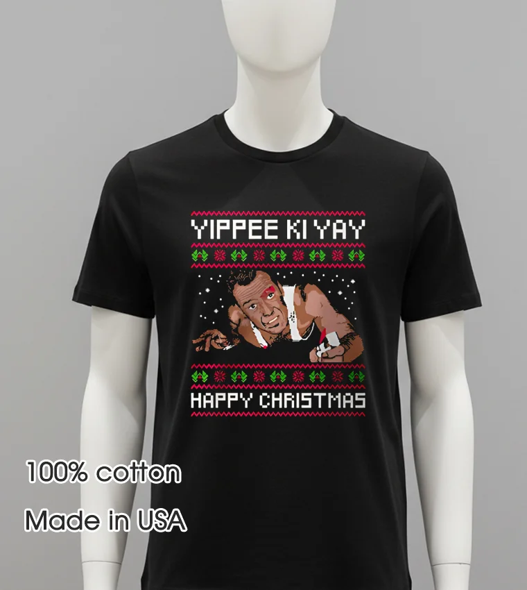 Yippee Ki Yay Happy Christmas 2025 - balck-shirt Yippee Ki Yay Happy Christmas 2025 Balck Shirt