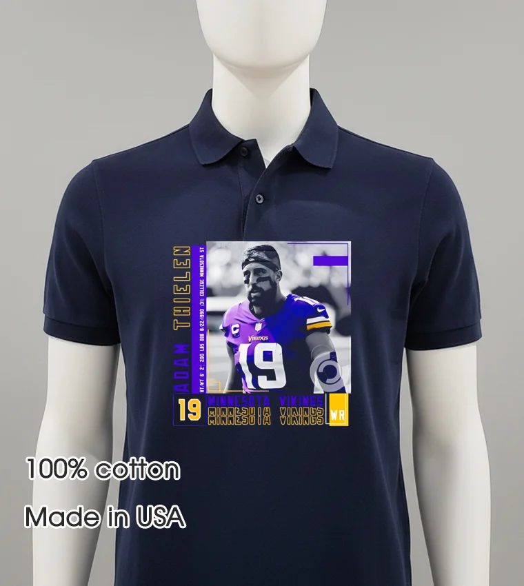 Adam Thielen Football Minnesota Vkings Balck Shirt 2