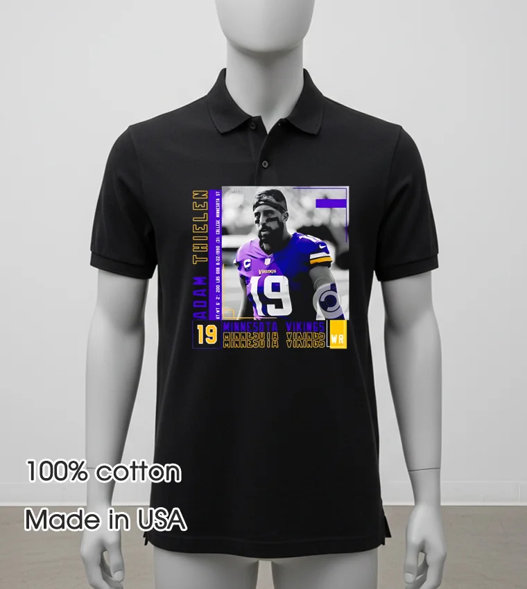 Adam Thielen Football Minnesota Vkings - balck-shirt Adam Thielen Football Minnesota Vkings Balck Shirt 3