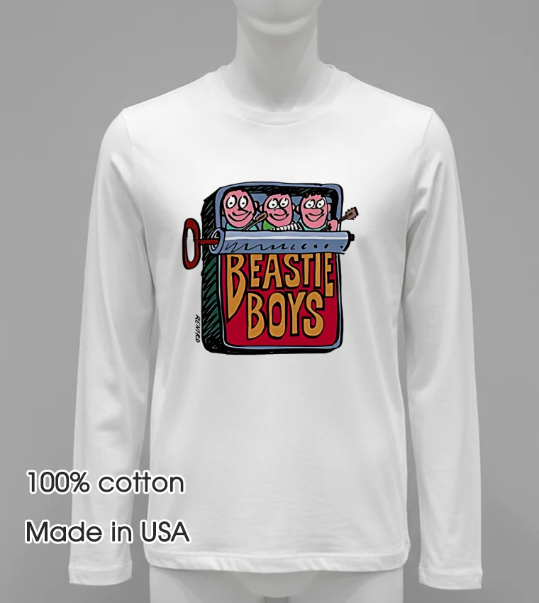 Beastie Boys Ed Renfro Sardine Can - white-t-shirt Beastie Boys Ed Renfro Sardine Can White T Shirt 2