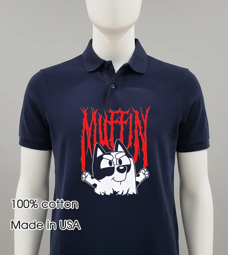 Bluey Muffin Metal Balck Shirt 1