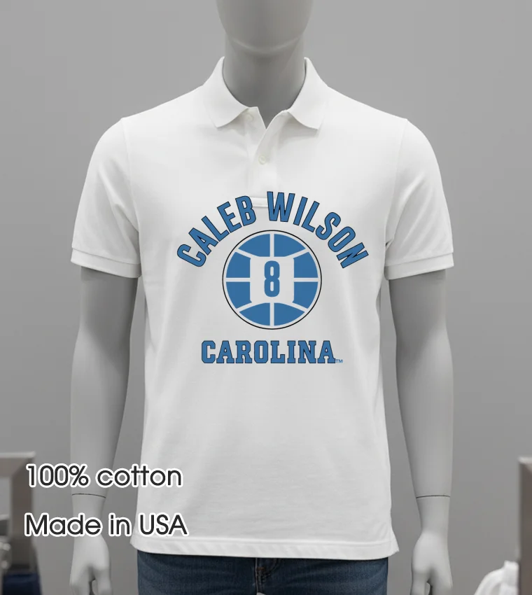 Caleb Wilson Name Number Ball Unc Basketball White T Shirt 4