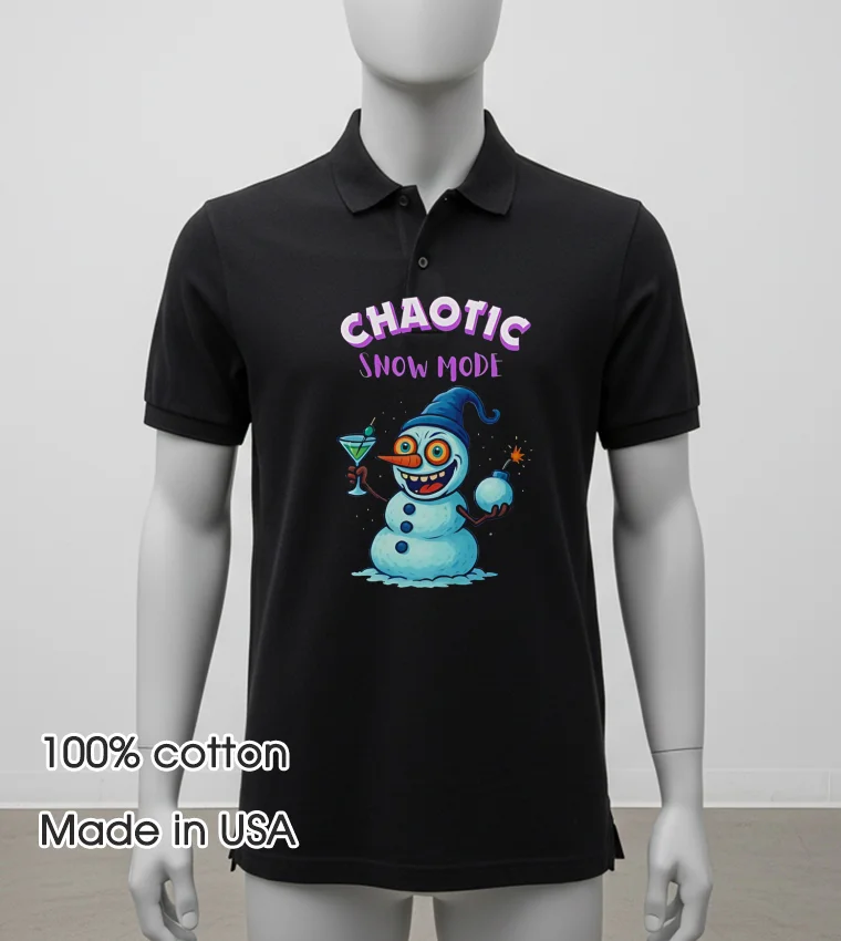 Crazy Snowman Chaotic Snow Mode Funny Balck Shirt 2