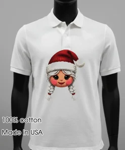 Cute yarn Christmas girl face shirt