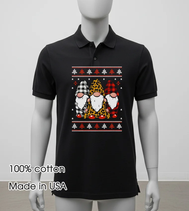 Gnome Pyjamas Christmas Holiday Pajamas Cute Balck Shirt 2