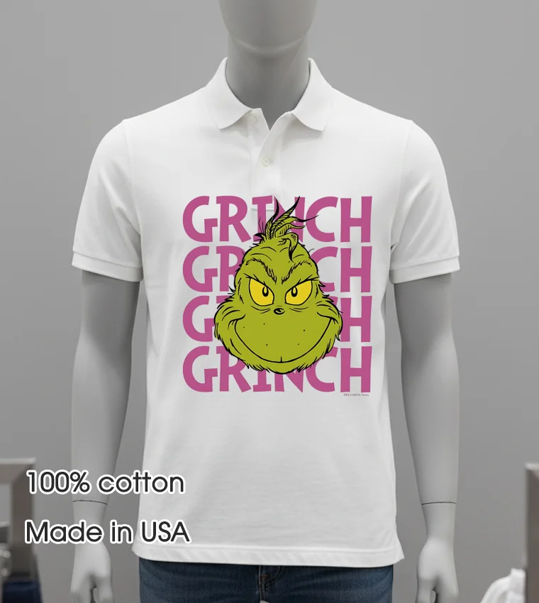 Grinch Name Repeat Portrait White T Shirt 4
