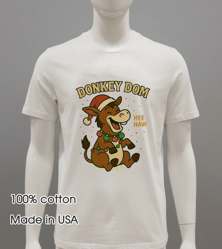Haw The Donkey Dom Funny Christmas White T Shirt 5