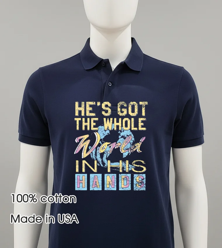 He S Got The Whole World In His Hands Retro Balck Shirt 1