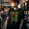 High On Fire Demonic Green Ram Monster Head Metal Band Black T Shirt
