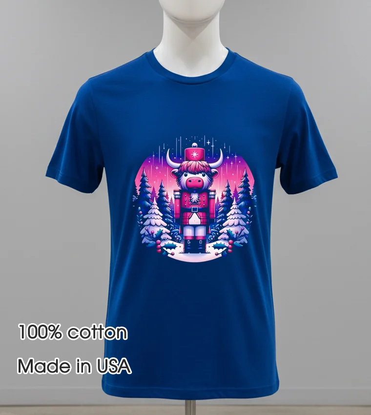 Highland Cow Nutcracker Navy Shirt 1