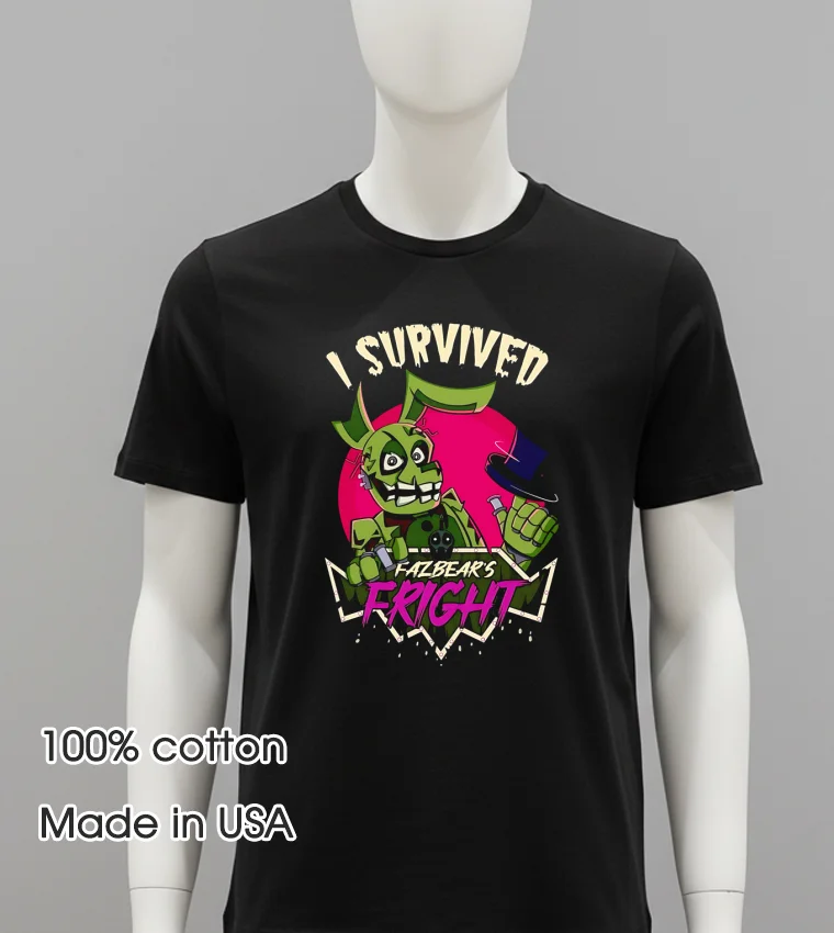 I Survived Fazbear S Fright Five Nights At Freddy S - balck-shirt I Survived Fazbear S Fright Five Nights At Freddy S Balck Shirt 1