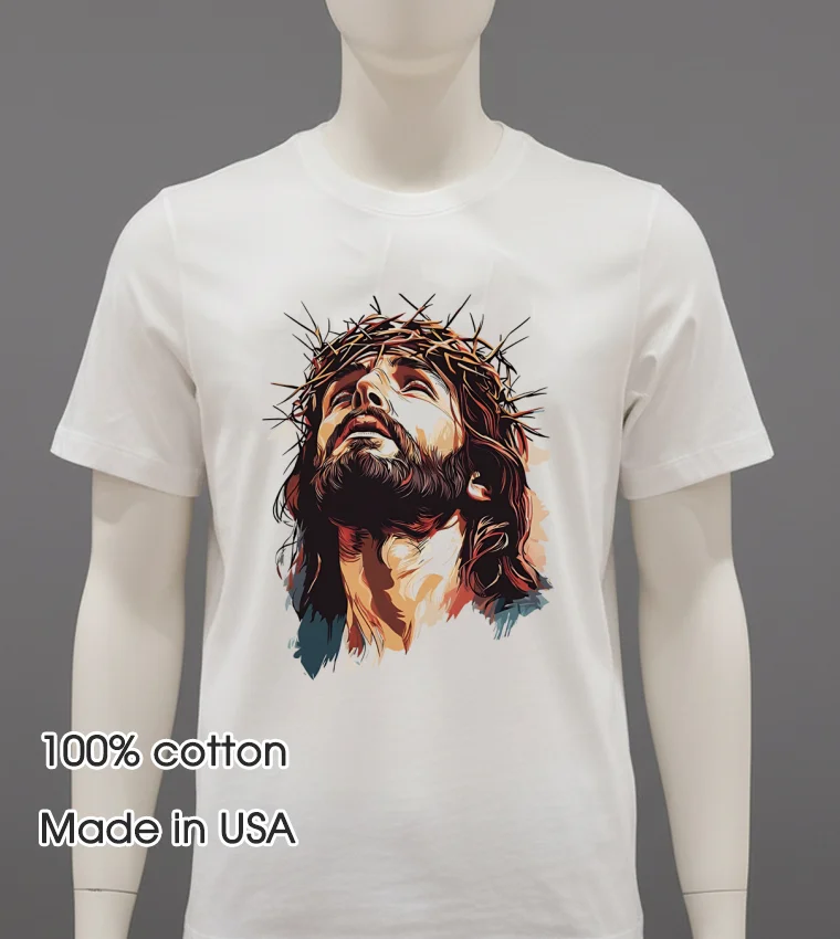 Jesus Crown Of Thorns Classic - white-t-shirt Jesus Crown Of Thorns Classic White T Shirt 1