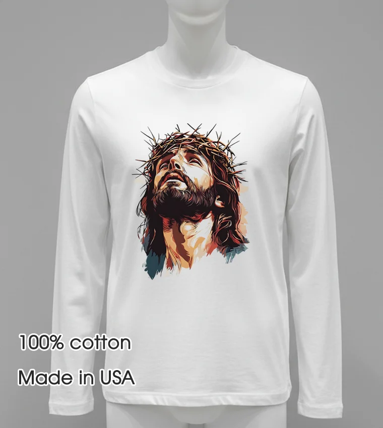 Jesus Crown Of Thorns Classic - white-t-shirt Jesus Crown Of Thorns Classic White T Shirt 2