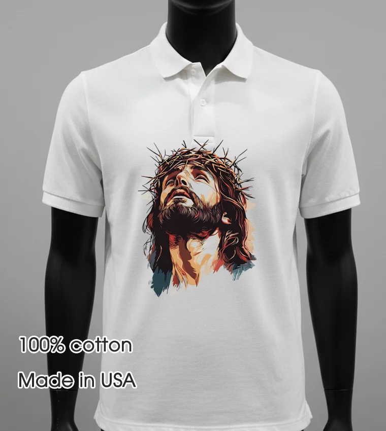 Jesus Crown Of Thorns Classic White T Shirt 3