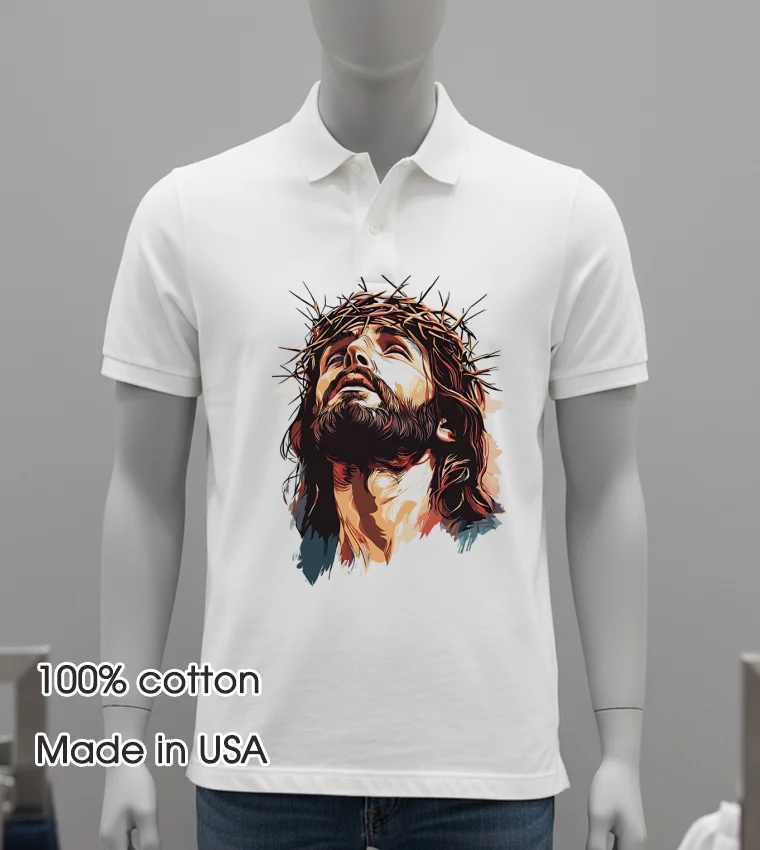 Jesus Crown Of Thorns Classic White T Shirt 4