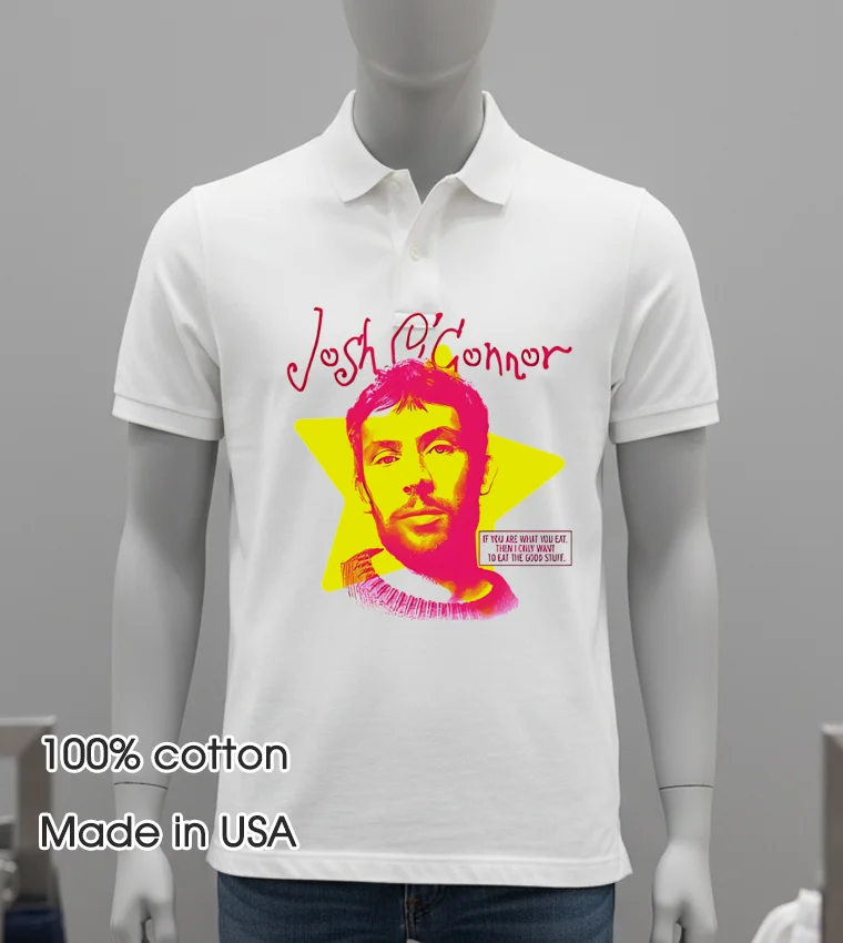 Josh Oconnor If You Are What You Eat The I Only Want To Eat Vintage - white-t-shirt Josh Oconnor If You Are What You Eat The I Only Want To Eat Vintage White T Shirt 3