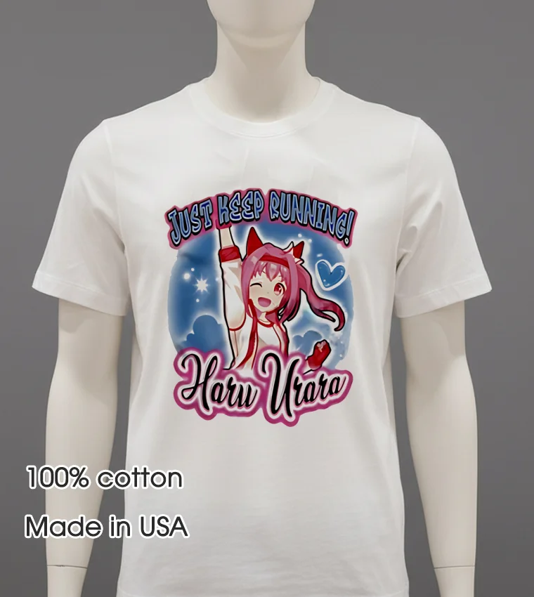 Just Keep Running Haru Urara Cartoon - white-t-shirt Just Keep Running Haru Urara Cartoon White T Shirt 1