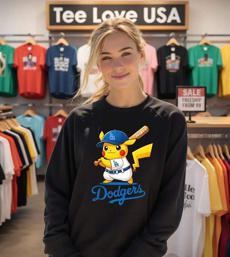 Los Angeles Dodgers Pikachu Shirt - sweatshirt Los Angeles Dodgers Pikachu Shirt Sweatshirt