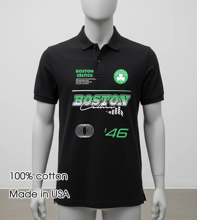 Nba Racing Boston Celtics Oversized 46 - balck-shirt Nba Racing Boston Celtics Oversized 46 Balck Shirt 1
