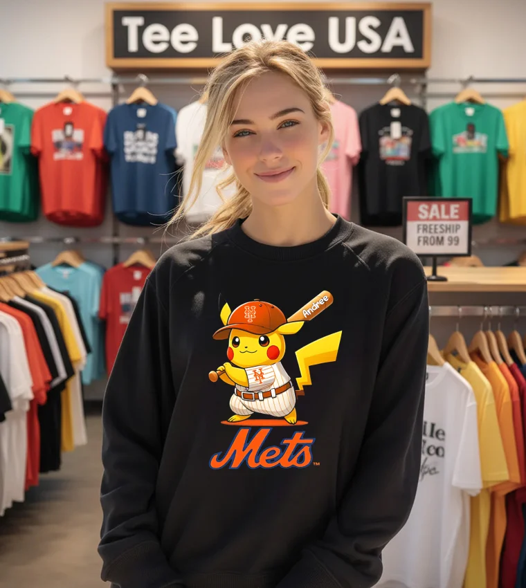 New York Mets Pikachu Shirt - sweatshirt New York Mets Pikachu Shirt Sweatshirt