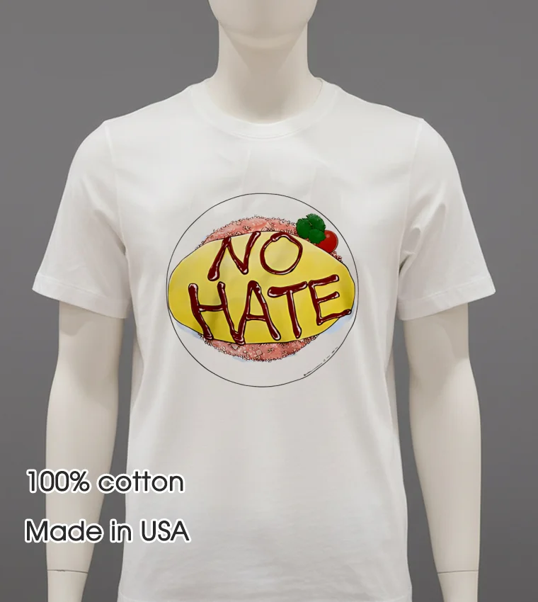 No Hate Food White T Shirt 1