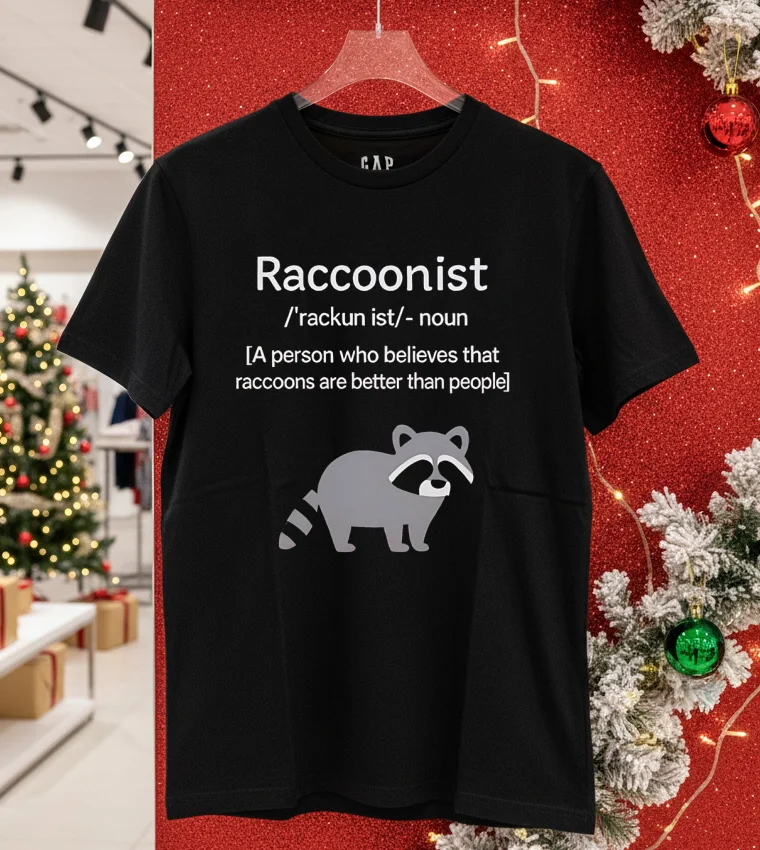 Raccoonist A Person Who Believes That Raccoons Are Better Than People T - balck-shirt Raccoonist A Person Who Believes That Raccoons Are Better Than People T Balck Shirt