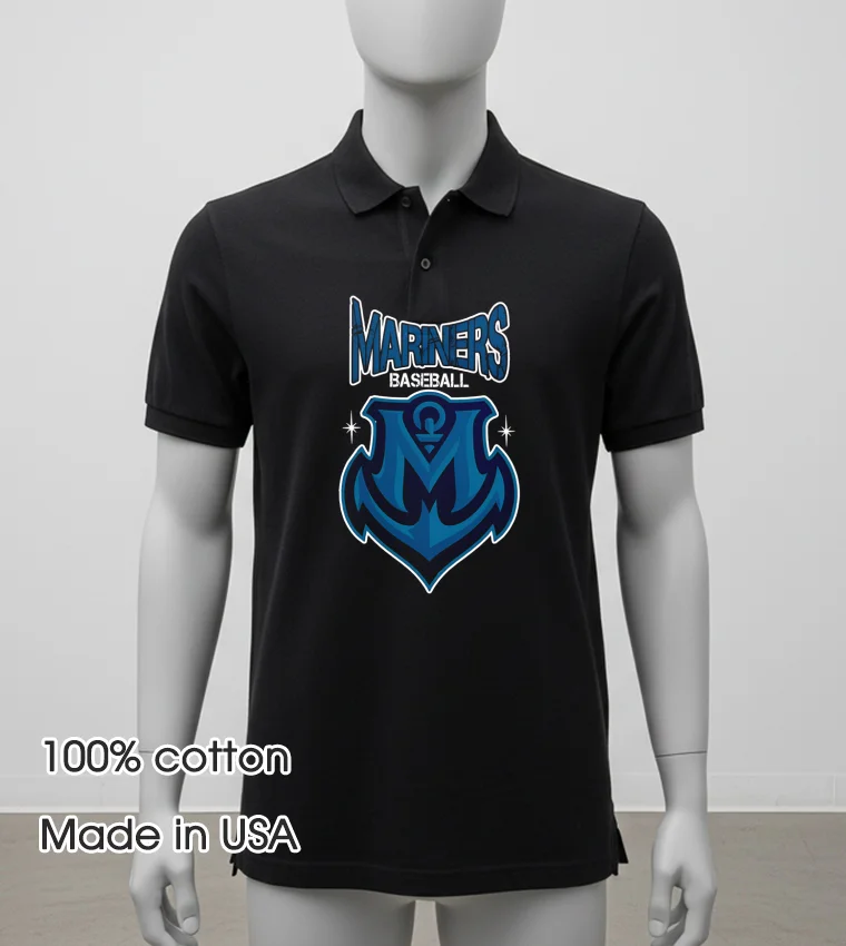 Seattle Mariners Mariners Baseball Logo Style - balck-shirt Seattle Mariners Mariners Baseball Logo Style Balck Shirt 2